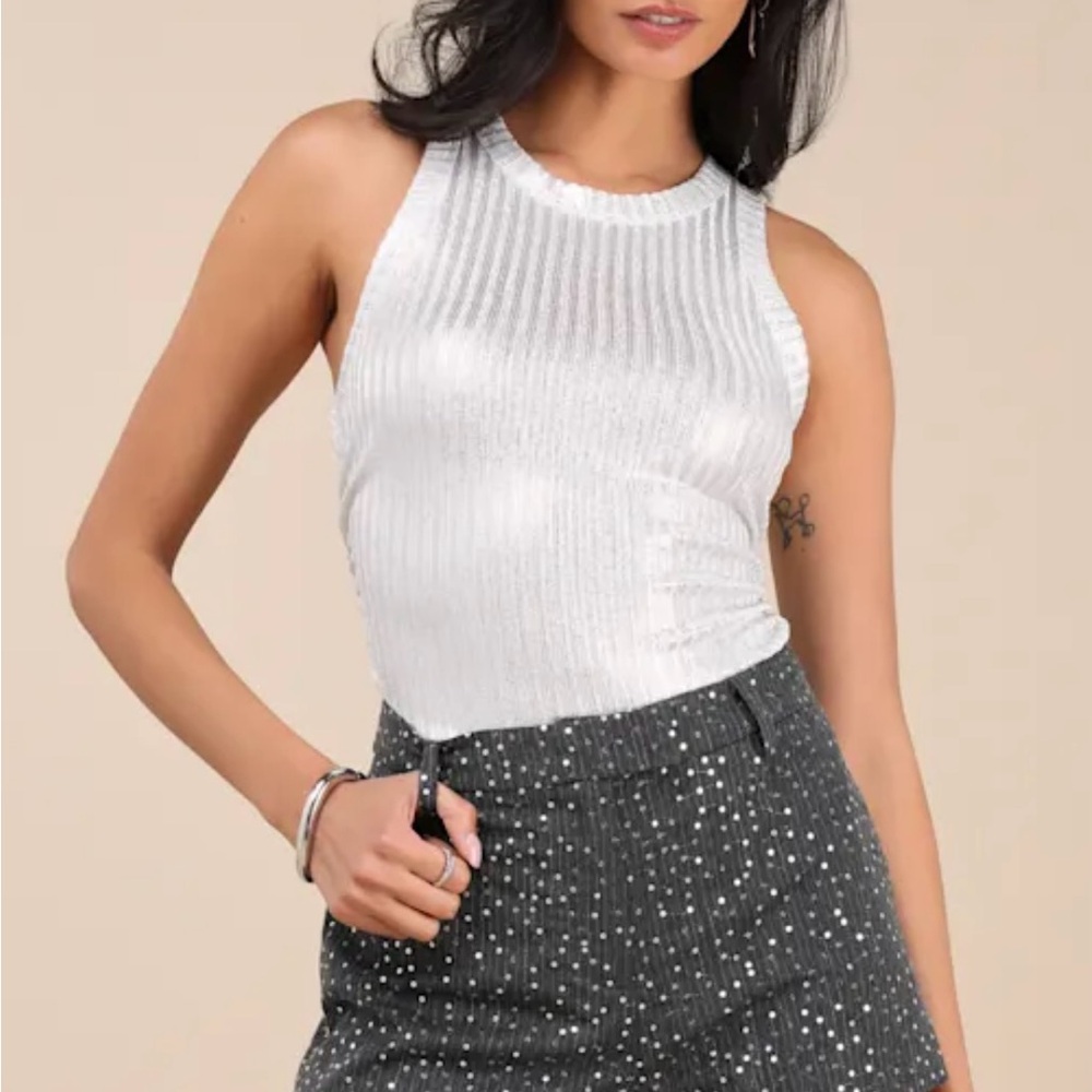 Caria Dark Grey Sequin Mid-Rise Micro Shorts - Picture 6 of 6
